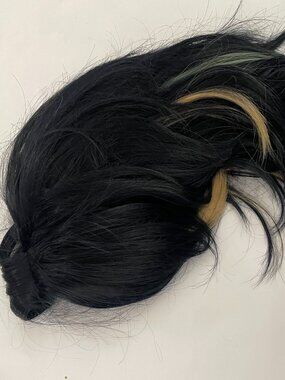 Black & Highlighted Costume Wig